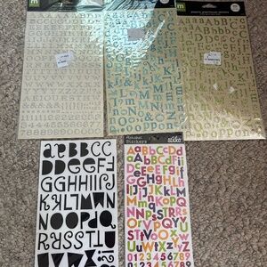 SMALL ALPHABET STICKER LOT//NWT// COMES WITH 5 ALPHABET STICKER SHEETS